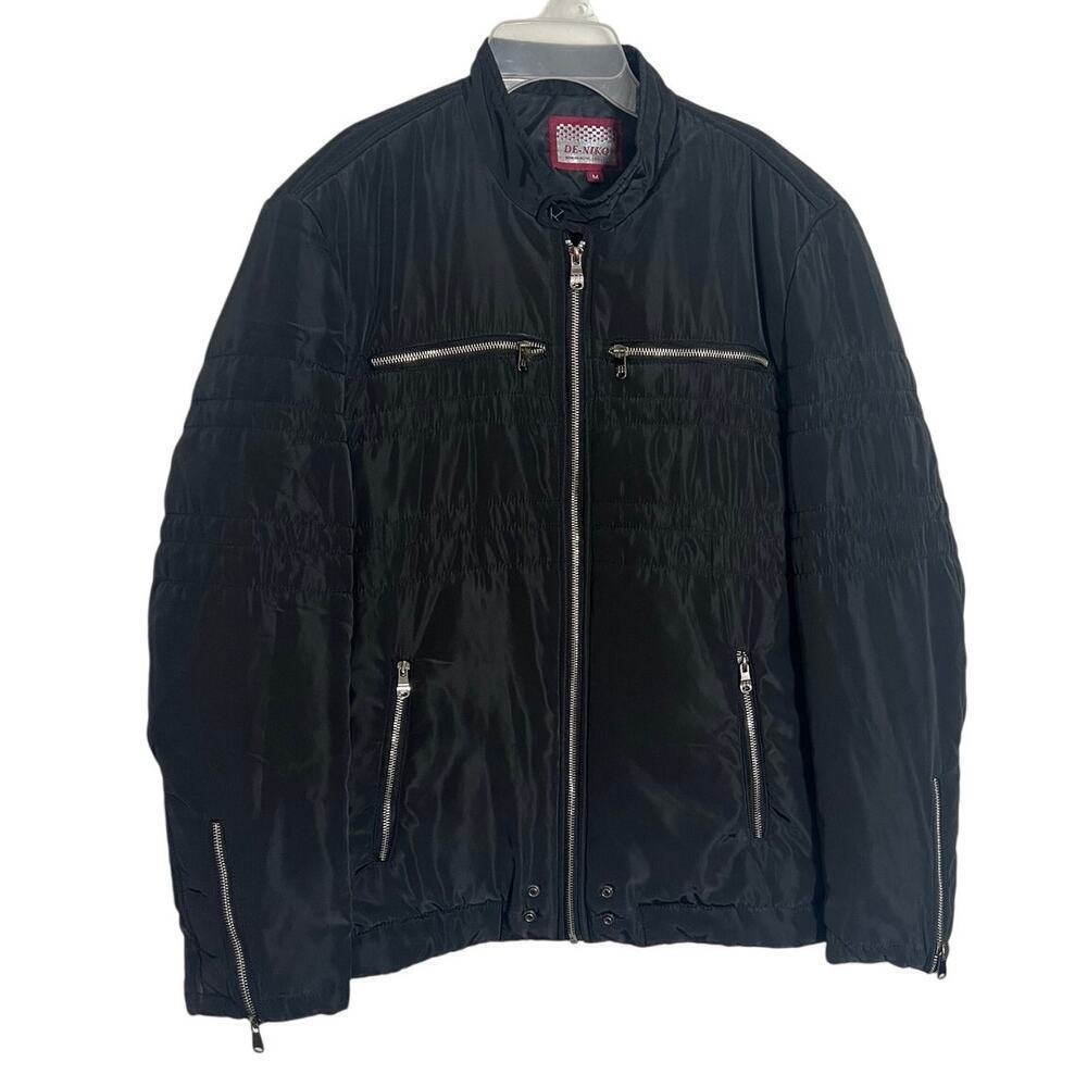 De-Niko Men's Quilted Puffer Jacket Size Medium Color Black